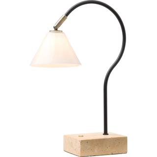 Question Batteri Bordlampe - 3 Trin - Sort/Opal Glas - Ø10 - Halo Design