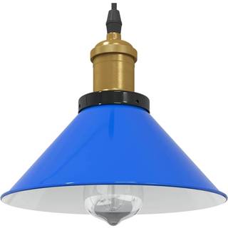 pendellampe højdejusterbar E27 Ø 22 cm metal glans mørkeblå