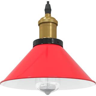 Pendellampe Højdejusterbar E27 Ø 22 Cm Metal Glans Rød - gloss red