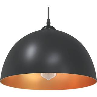 Pendellamper Højdejusterbar E27 Ø 30 Cm Metal - Sort