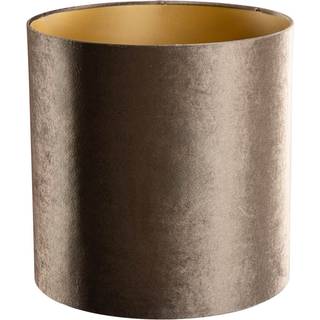 Velvet lampeskærm brun med guld indvendig 40/40/40