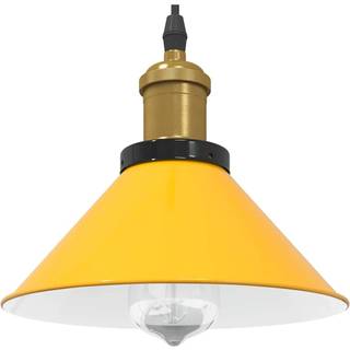 pendellampe højdejusterbar E27 Ø 22 cm metal glans gul