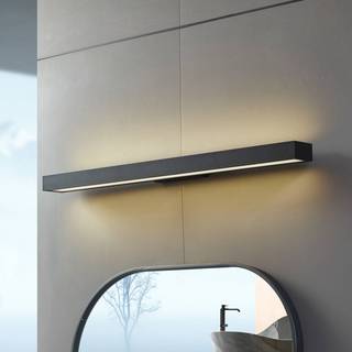 Lucande LED-spejllampe Zafira, sort, aluminium, 90 cm, IP44