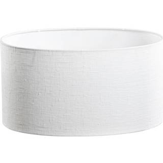 Hvid oval lampeskærm i linned 35/23/18