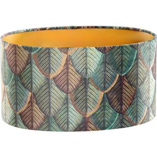 Velvet lampeskærm blad design med guld indvendig oval 35/23/18