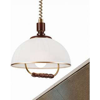 Glas hængelampe Ilsa Lamkur Lighting, dæmpbar, Messing/guld, Køkken, Glas, Herregårds/rustik