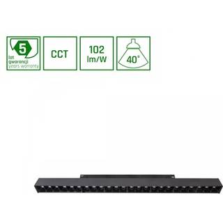 System Shift Smart-Grid L Skinne Lys 404mm 22W 35° Sort CCT/Dim - Kulør : CCT (Varm til Kold Hvid)