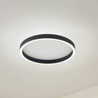 LED loftslampe Rotundo Lucande, dæmpbar, Sort, Stue/spisestue, Plast, Moderne