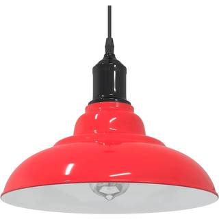 Pendellampe Højdejusterbar E27 Ø 31 Cm Metal Glans Sort - gloss red