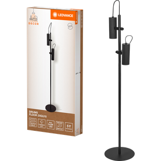 LEDVANCE Decor Drums sort gulvlampe