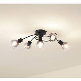 Loftslampe Pendura Lindby, dæmpbar, Aluminium/grå/zink, Stue/spisestue, Glas, Moderne