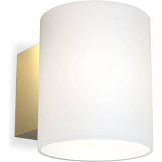 Herstal Evoke væglampe small Satin brass-opalglas