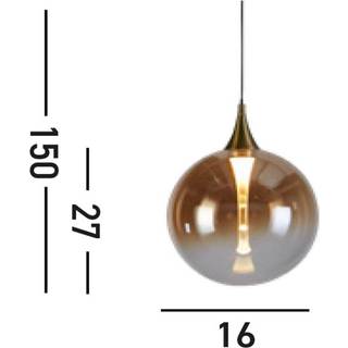 Searchlight Hængelampe Alchemy, dæmpbar, Creme/amber, Stue/spisestue, Metal