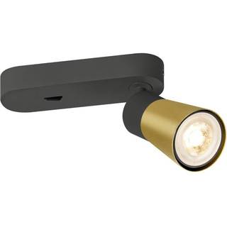 SLV væglampe Puri 2.0 Cone, sort/guldfarvet, 15 cm