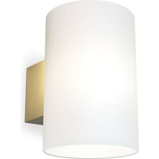 Herstal Evoke L satin brass/Opal glas væglampe