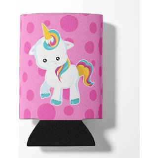 """" Caroline's Treasures Pink Polkadot Unicorn kan eller flaskehugger kan kramme flerfarvet """"