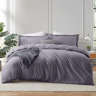 Hearth & Harbor Grayish Purple Duelt Cover King St?rrelse - 3 Stykke King Duelt Cover Set Soft Double Brushed King Duvet Covers med knaplukning 1