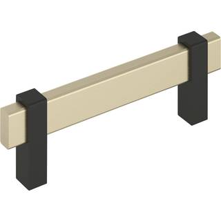Amerock Mulino 3-3/4 tommer (96 mm) Center-til-centre Golden Champagne/Matte Black Cabinet Pull Bp36723BBZMB