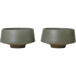 Broste Copenhagen Miko skål Ø14 cm 2-pak Dark green