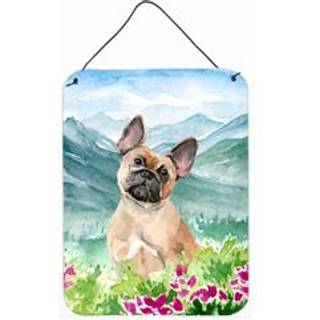 """" Caroline's Treasures Mountian Flowers Fawn French Bulldog Door Hanging Prints Wall-Decor multicolor """"