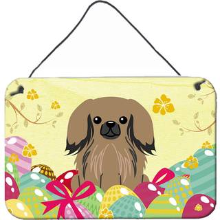 """" Caroline's Treasures Easter Eggs Pekingnese Tan Metal Print 8 """" """" H x 12 """" ""W multicolor"" ""
