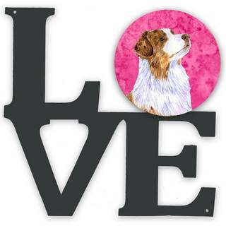 """" Caroline's Treasures Pink Australian Shepherd Metal Artwork Love Wall-Decor multicolor """"