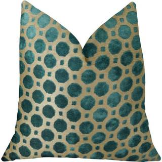 Plutus Brands Plutus Velvet Handmade Throw Pillow 18 """" X 18 """" Turkis/Taupe