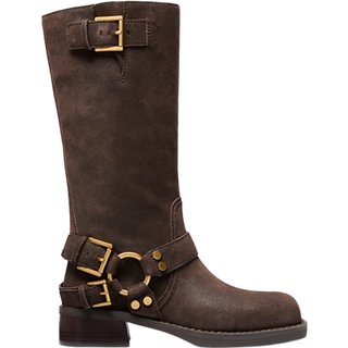 MK Crosby Suede Moto Boot - Brown - Michael Kors - EU 36.5