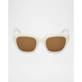 Emilio Pucci Kvinde EP0215 21E Solbriller Acetat Hvid Brun Sommerfugl Normal