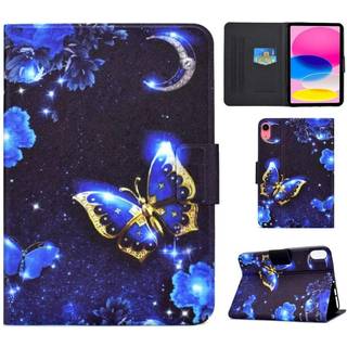 For iPad 10.9 (2022) Tablet Case Cover Foldable Stand - Blue Butterfly