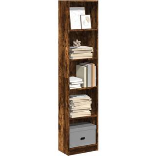 bogreol 40x24x176 cm konstrueret træ røget egetræsfarve