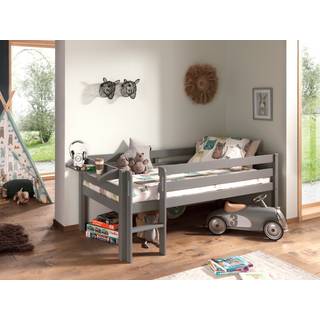 Halvhøj børneseng med stige – Pino Sæt, grå