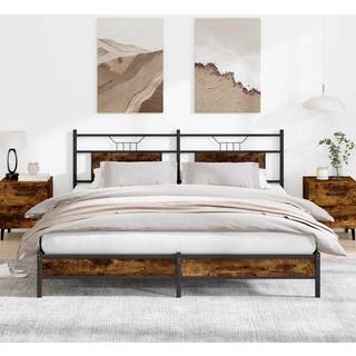 sengeramme uden madras 183x203 cm konstrueret træ røget eg