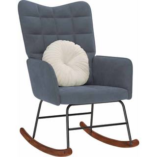 Gyngestol Fløjl - Mørkegrå / Uden fodskammel