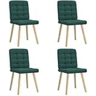 Spisebordsstole 4 stk Mørkegrønt stof