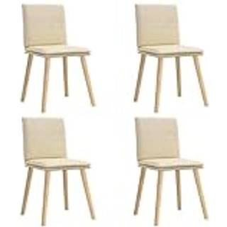 spisebordsstole 4 stk. stof cremefarvet