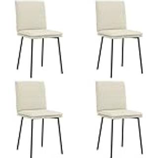 Spisebordsstole Velour Farvet - 4 / Creme