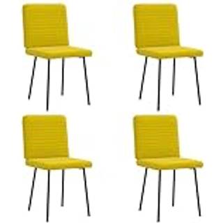 Spisebordsstole Fløjl - 4 / Gul