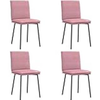 Spisebordsstole Velour Farvet - 4 / Lyserød