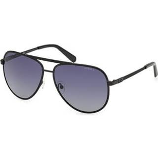 Guess Mand GU00209 02D Solbriller Metal Sort Røg Pilot Polariseret