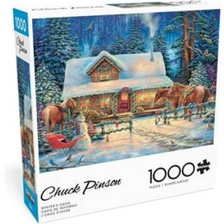 Buffalo Games - Chuck Pinson - Winter's Oasis - 1000 Piece Jigsaw Puzzle for Adults -Calenging Puzzle Perfekt för spelnätter - Färdig storlek är