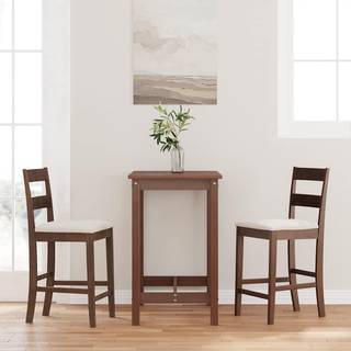 Barstole Massivt Gummitræ - Brun og lys