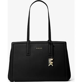 MK Laila Medium Leather Tote Bag - Black - Michael Kors - ONE SIZE