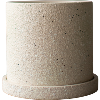 DBKD Grow krukke Ø13 cm med fad Creme structure