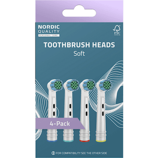 Nordic Quality Tandbørstehoveder Standard Soft Brush Heads - 4-Pack