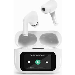 TWS In-Ear Bluetooth-headset med LCD-skærm og aktiv støjreduktion - hvid