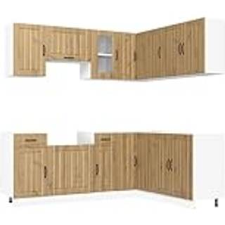 11-Delt Køkkenskabssæt "Lucca" Egetræsfarvet Konstrueret Træ