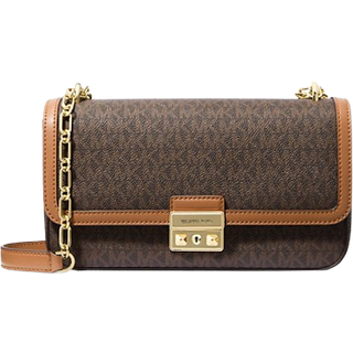 MK Tribeca Large Signature Logo Shoulder Bag - Brown - Michael Kors - ONE SIZE