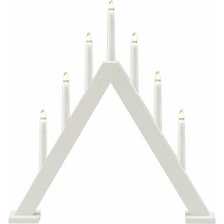 Konstsmide Ellysstake, Træ, hvid, 7 Lys, LED