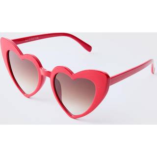 Mens Red Plastic Heart Sunglasses